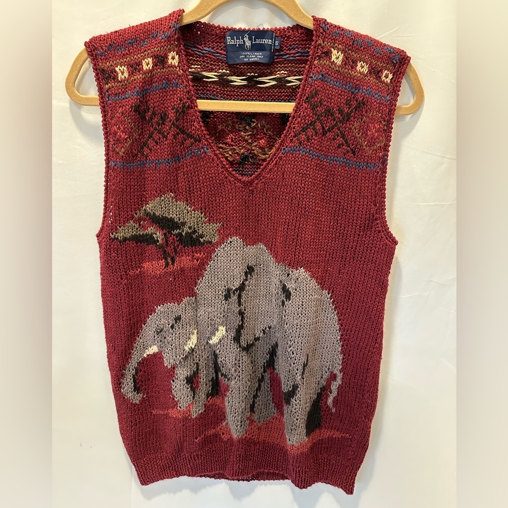 Ralph Lauren Elephant sweater vest. Small